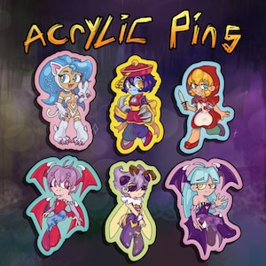 Darkstalkers - Girls - 1.6 inch - acrylic pins