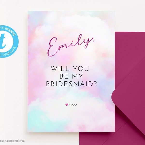 Taylor Swift Bridesmaid Proposal Card, Bridesmaid Taylor Swift, Taylor Swift Maid of Honor Invite, Bridesmaid Proposal Invitation, Digital