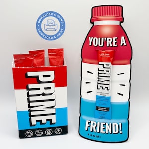 Cartões Prime Valentine, Dia dos Namorados para meninos, Garrafa de bebida de hidratação, Prime Friend, Dia dos Namorados da escola, Mistura para bebidas, Imprimível, Download instantâneo, RP