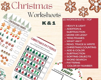 Christmas Worksheets - Etsy