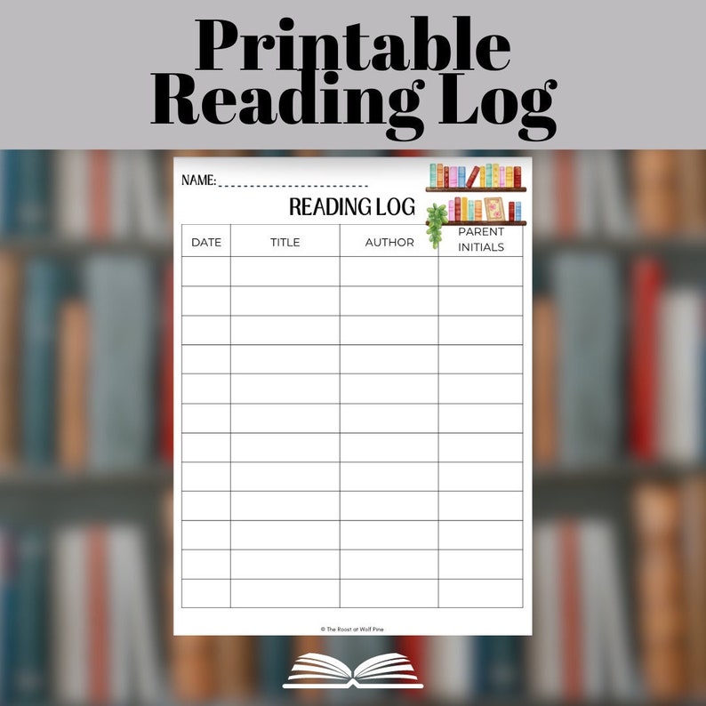 Printable Reading Log, Chart,Education, Read
