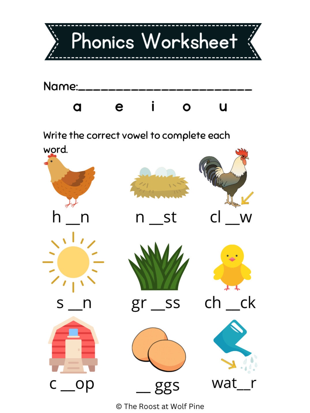 First Grade Chicken Themed Worksheets, Math, Reading, Counting ...
