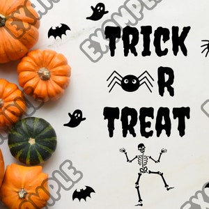 Halloween, Trick or Treat Halloween Poster *Instant Download* 16x12, 24x18, 28x21, PNG JPEG PDF