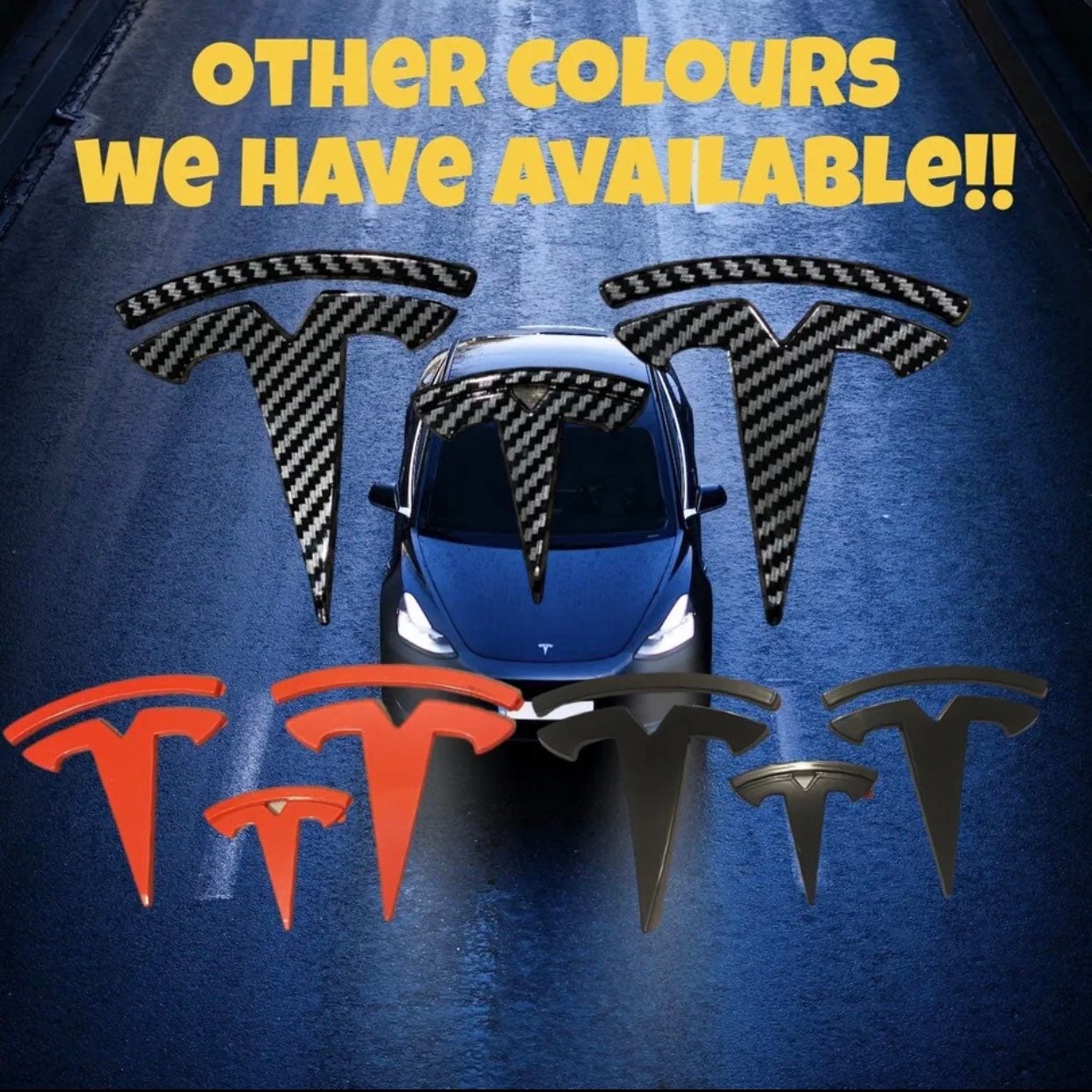 Carbon Fibre Tesla Badge Overlays Model 3 or Y Set of 3 Etsy