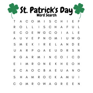 St. Patrick&#39;s Day Word Search
