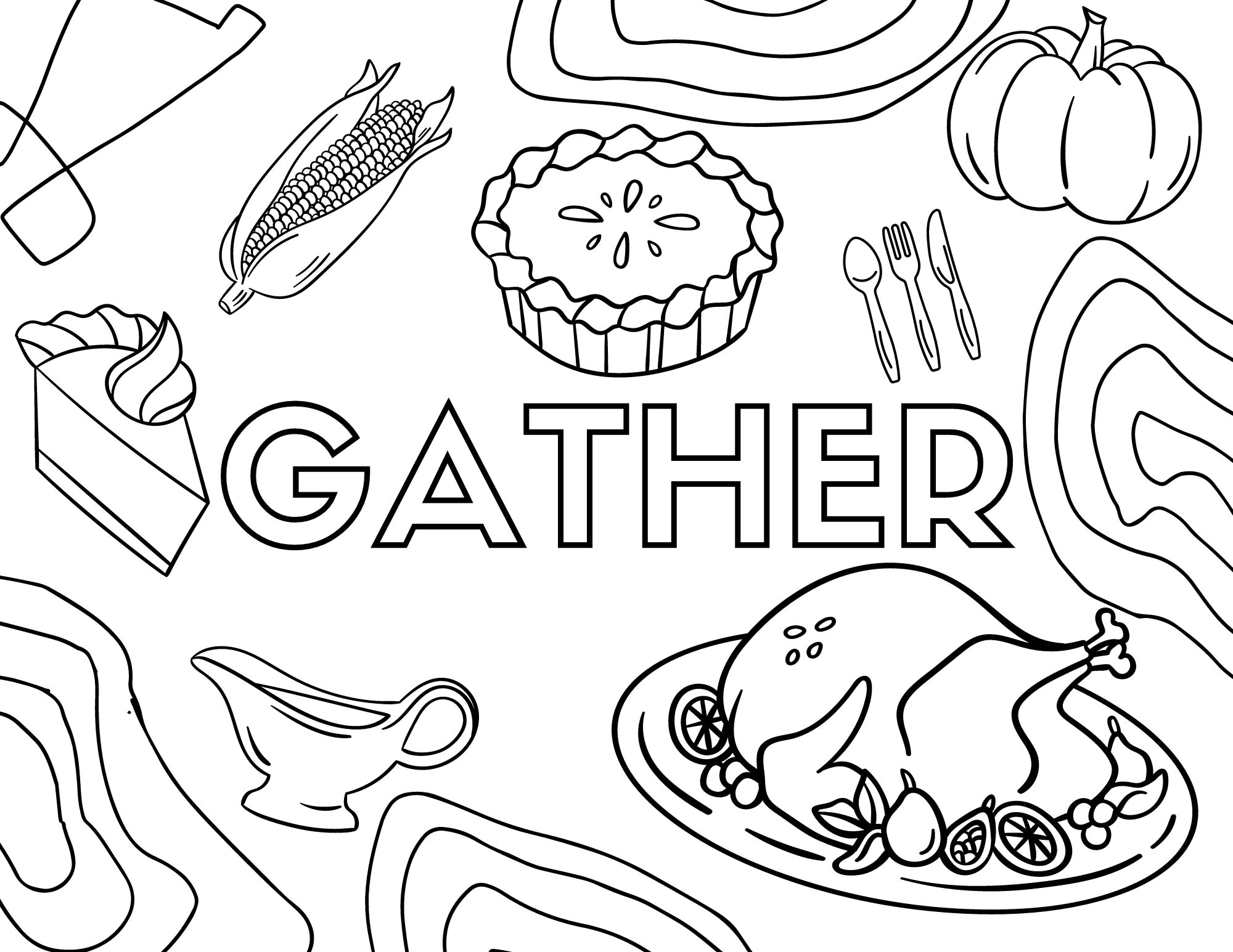 Thanksgiving Coloring Sheets - Etsy