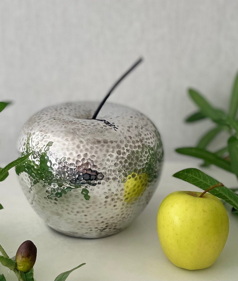 Silver Apple Ornament, Kitchen Decor,living Room Decor, Gift for Her