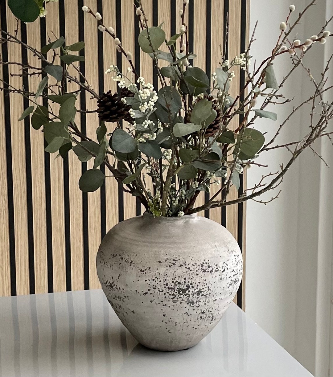 Garda Versatile Grey Glazed Regola Vase - Glazed Ceramic Vases UK
