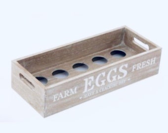 Wooden Egg Crate Holder, kitchen Storage, country kitchen