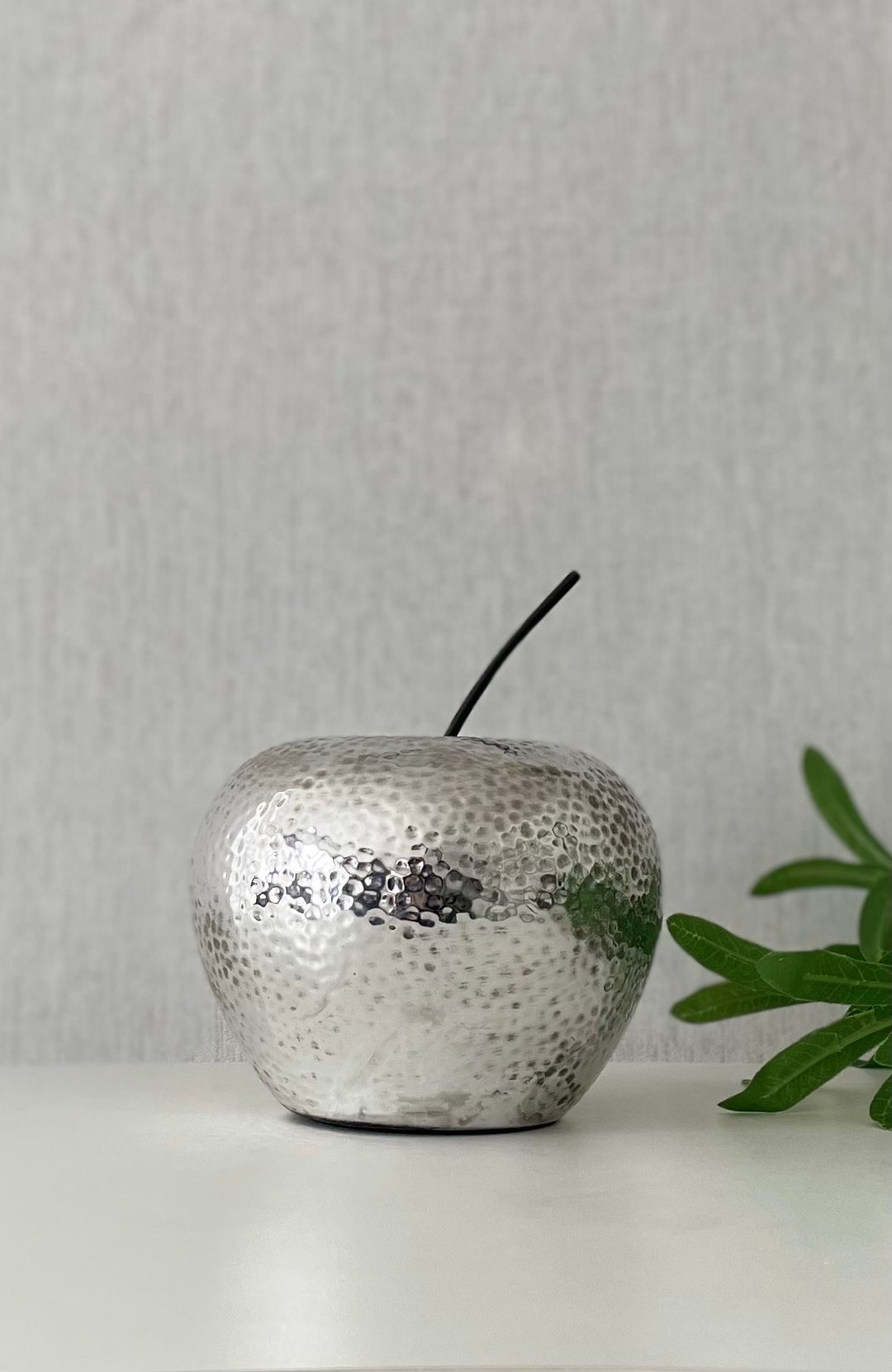 Silver Apple Ornament, Kitchen Decor,living Room Decor, Gift for Her