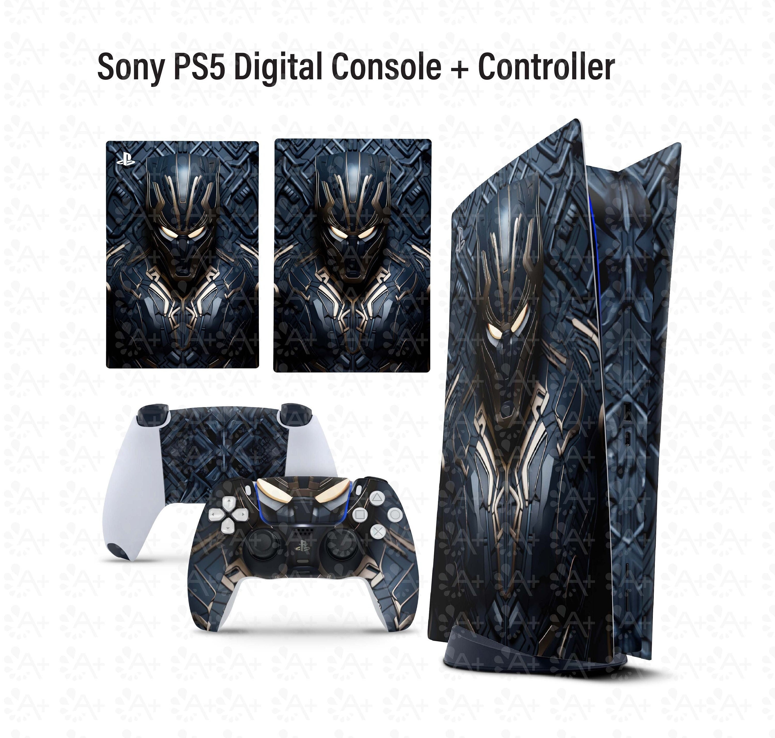 PS5 DualSense Controller Skin Gold Marble Elegance