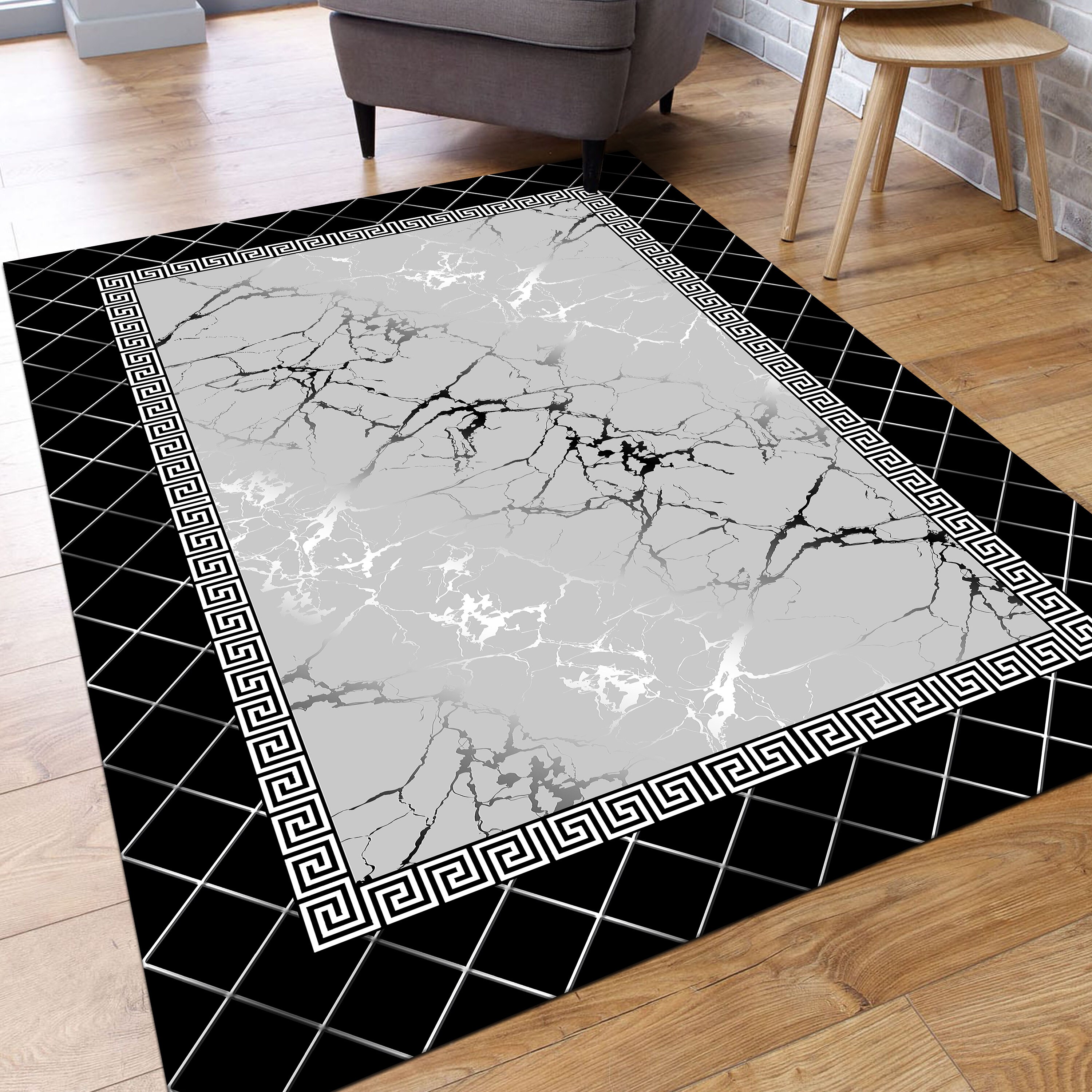Marble Pattern Rug 327 Marble Carpet abstract Nonslip Etsy