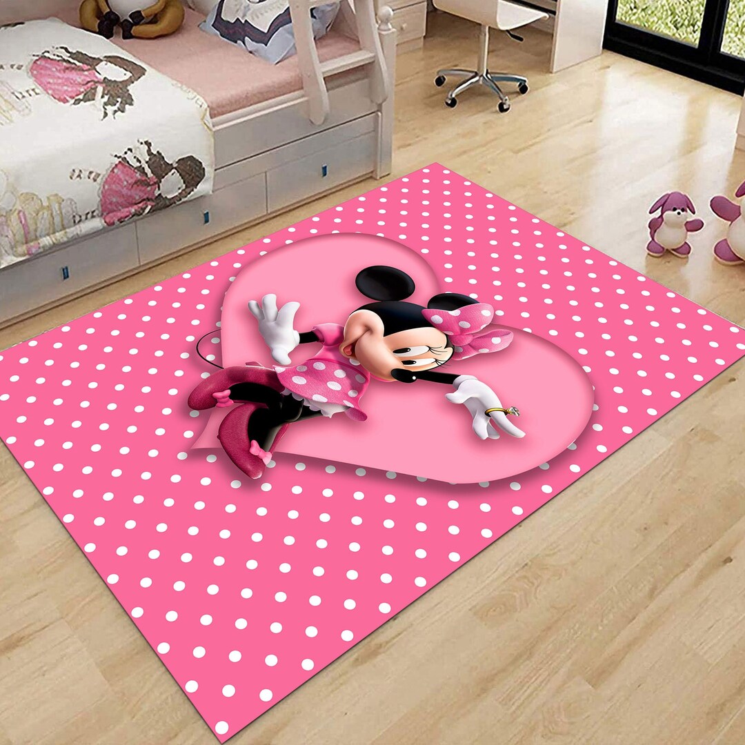 Pink Minnie Mouse Girl Minnie Mouse Rugs Carpet Indoor Rug Etsy