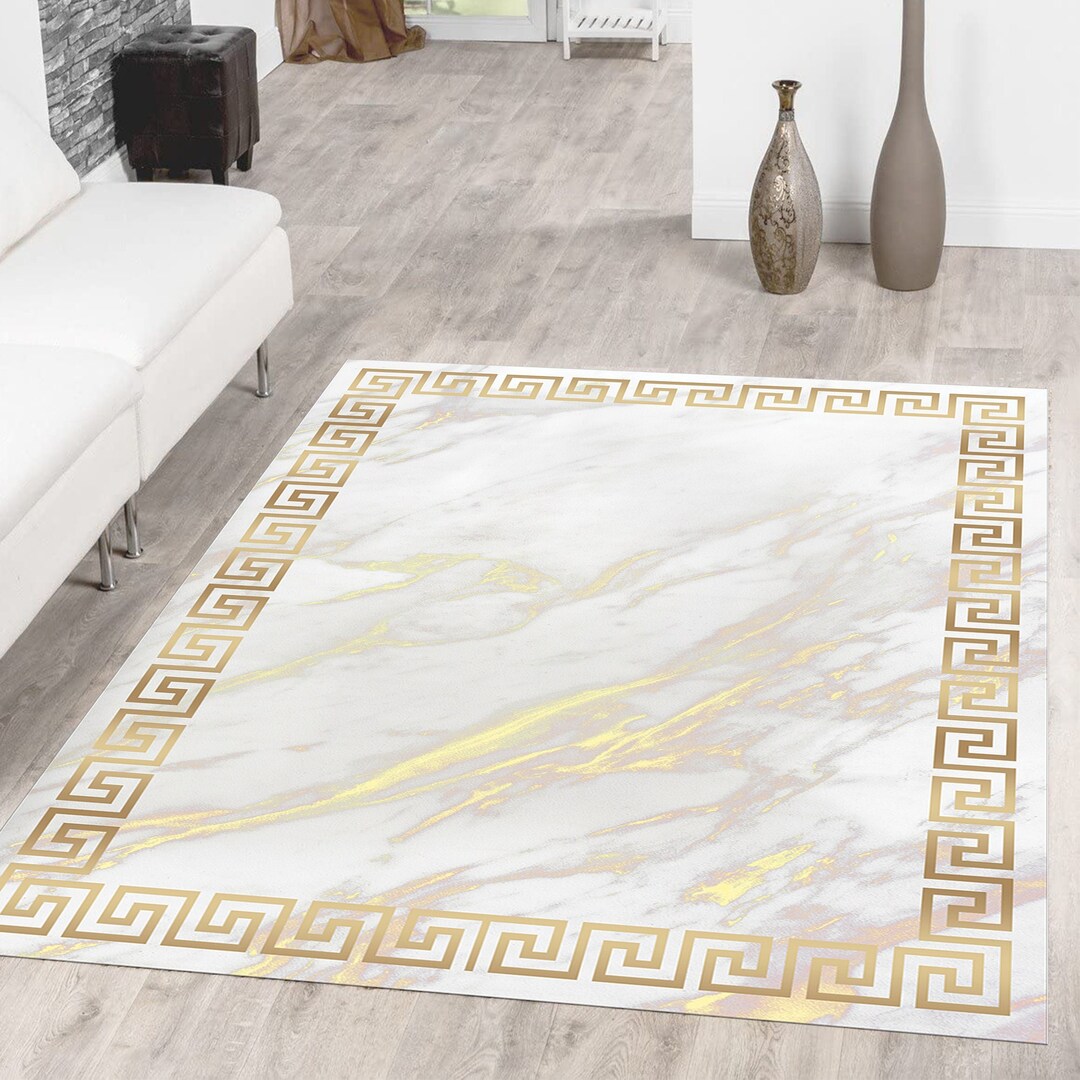 Gold Patterned Rug 771 Marble Pattern Rug Gold Texture Rug Etsy