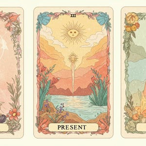 Pasado. Presente. Futuro. Tirada de Tarot de 3 Cartas