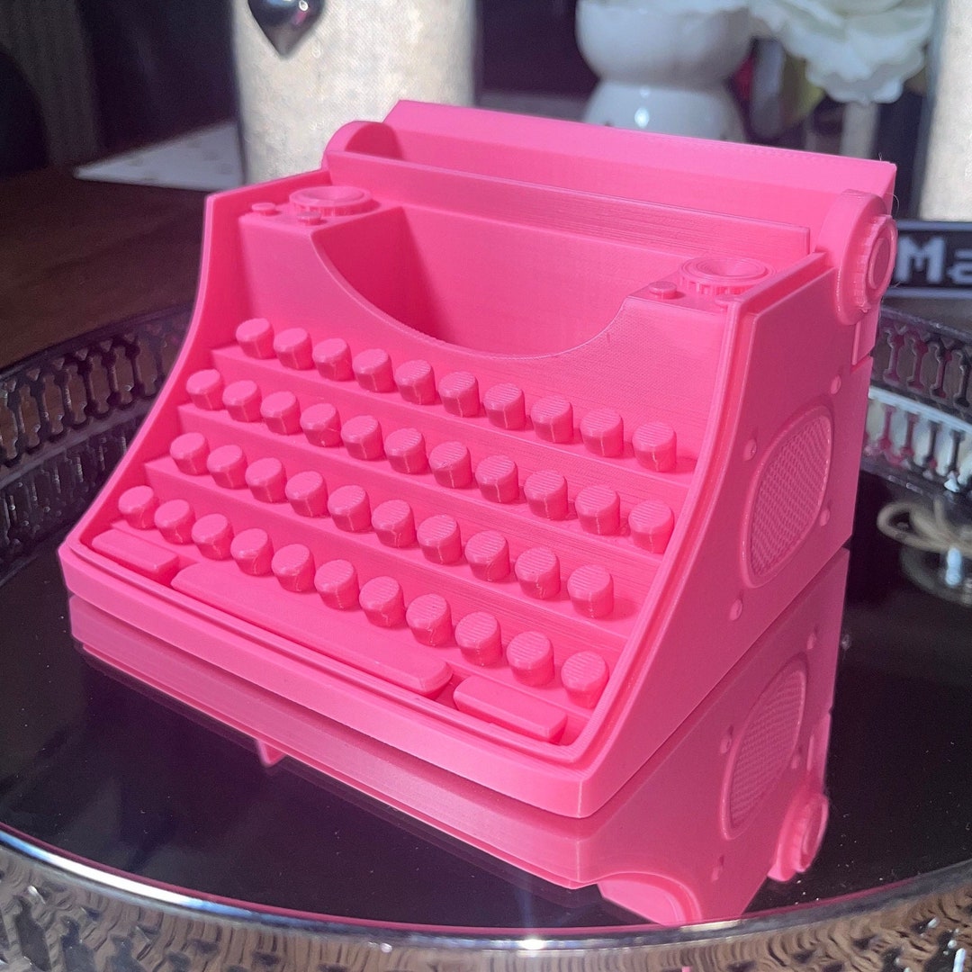 Vintage Typewriter Stationery Holder, 3D Printed Desk Organizer