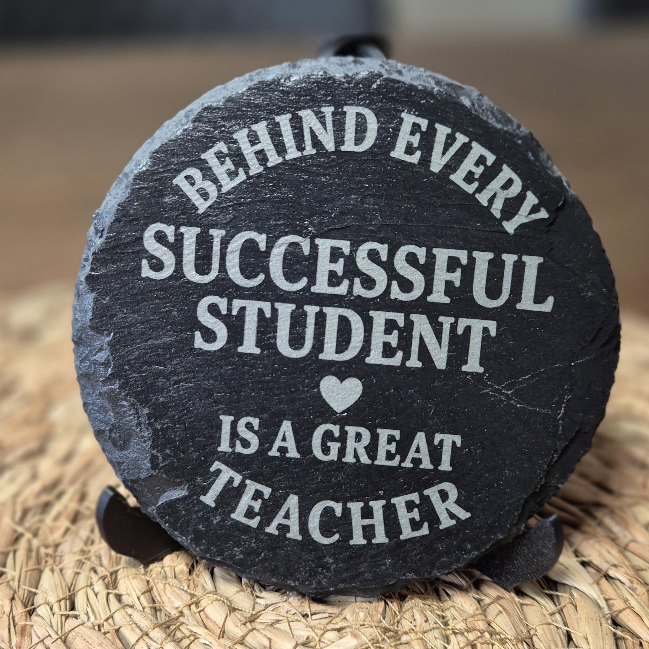 Behind Every Successful Student Gift | Engraved Teacher Slate Coaster ...