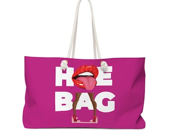 Hoe bag, spinnanight bag in pink, travel bag, carryon bag, gift for her, funny cute bag, beach bag, gym bag, cute pink bag, gift for friend