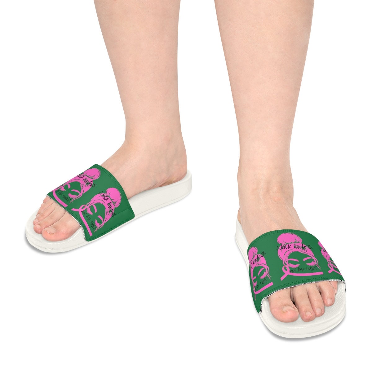 Breast Cancer Awareness Women's Slide Sandals - Etsy Singapore