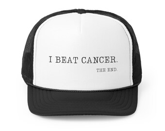 I beat cancer Trucker Caps