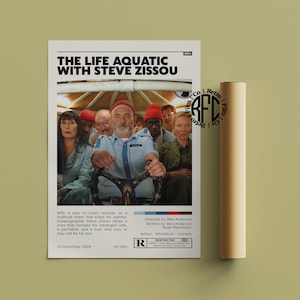 The Life Aquatic With Steve Zissou Retro Vintage Poster | Minimalist Movie Poster | Retro Vintage Art Print | Wall Art | Home Decor