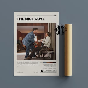 The Nice Guys Retro Vintage Poster / Minimalist Movie Poster / Retro Vintage Art Print / Wall Art / Home Decor