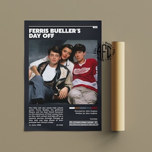 Ferris Buellers Day Off Retro Vintage Poster | Minimalist Movie Poster | Retro Vintage Art Print | Wall Art | Home Decor