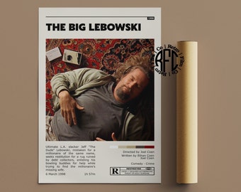 The Big Lebowski Retro Vintage Poster | Minimalist Movie Poster | Retro Vintage Art Print | Wall Art | Home Decor