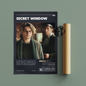 Secret Window Retro Vintage Poster | Minimalist Movie Poster | Retro Vintage Art Print | Wall Art | Home Decor