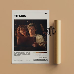 Titanic Retro Vintage Poster | Minimalistisches Film poster | Retro Vintage Kunstdruck | Wandbild | Home Dekor