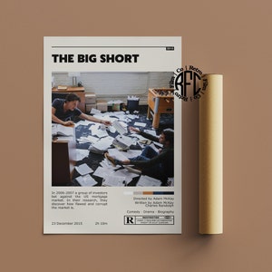 The Big Short Retro Vintage Poster / Minimalist Movie Poster / Retro Vintage Art Print / Wall Art / Home Decor