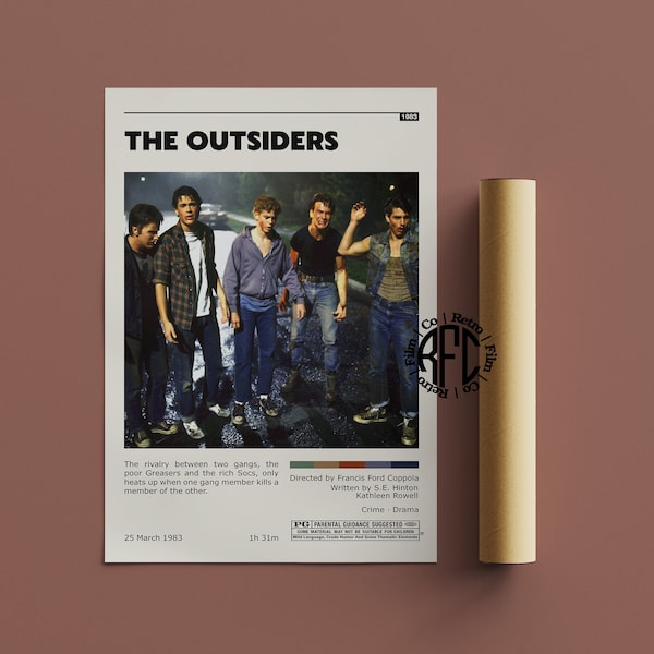 The Outsiders Retro Vintage Poster | Minimalist Movie Poster | Retro Vintage Art Print | Wall Art | Home Decor