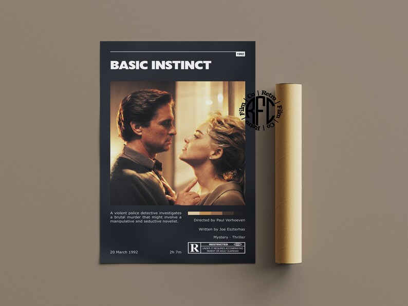 Basic Instinct Rated R Basic Instinct Retro Vintage Poster | Minimalist Movie Poster | Retro ...