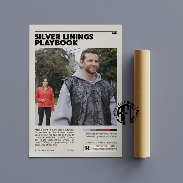 Silver Linings Playbook Retro Vintage Poster | Minimalist Movie Poster | Retro Vintage Art Print | Wall Art | Home Decor