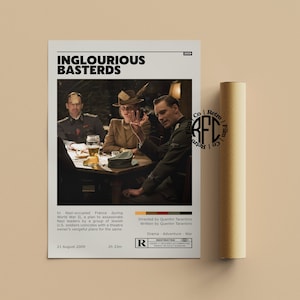 Inglourious Basterds Retro Vintage Poster | Minimalistyczny plakat filmowy | Retro Vintage Art Print | Sztuka ścienna | Wystrój domu