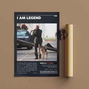 I Am Legend Retro Vintage Poster | Minimalistisches Film poster | Retro Vintage Kunstdruck | Wandbild | Home Dekor