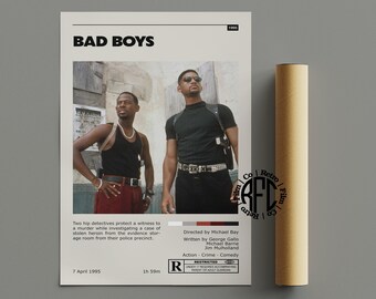 poster vintage retro dos meninos maus | Pôster de filme minimalista | Impressão retro da arte do vintage | Arte de parede | Decoração de casa