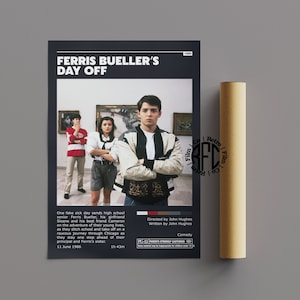 Ferris Buellers Day Off Retro Vintage Poster | Minimalist Movie Poster | Retro Vintage Art Print | Wall Art | Home Decor