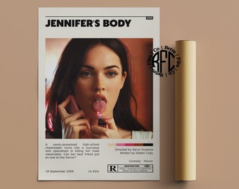 Jennifer's Body Retro Vintage Poster | Minimalistische Film Poster | Retro Vintage Art Print | Kunst aan de muur | Woondecoratie