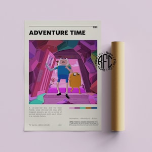 Adventure Time Retro Vintage Poster | Minimalist Movie Poster | Retro Vintage Art Print | Wall Art | Home Decor