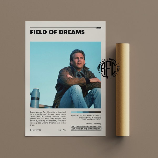 Field Of Dreams Retro Vintage Poster | Minimalist Movie Poster | Retro Vintage Art Print | Wall Art | Home Decor