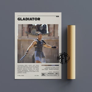 Gladiator Retro Vintage Poster | Minimalist Movie Poster | Retro Vintage Art Print | Wall Art | Home Decor