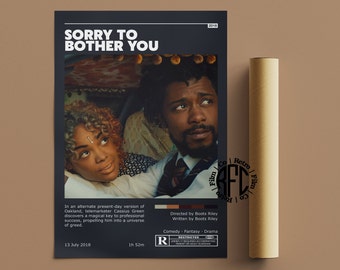 Sorry To Bother You Retro Vintage Poster | Minimalist Movie Poster | Retro Vintage Art Print | Wall Art | Home Decor