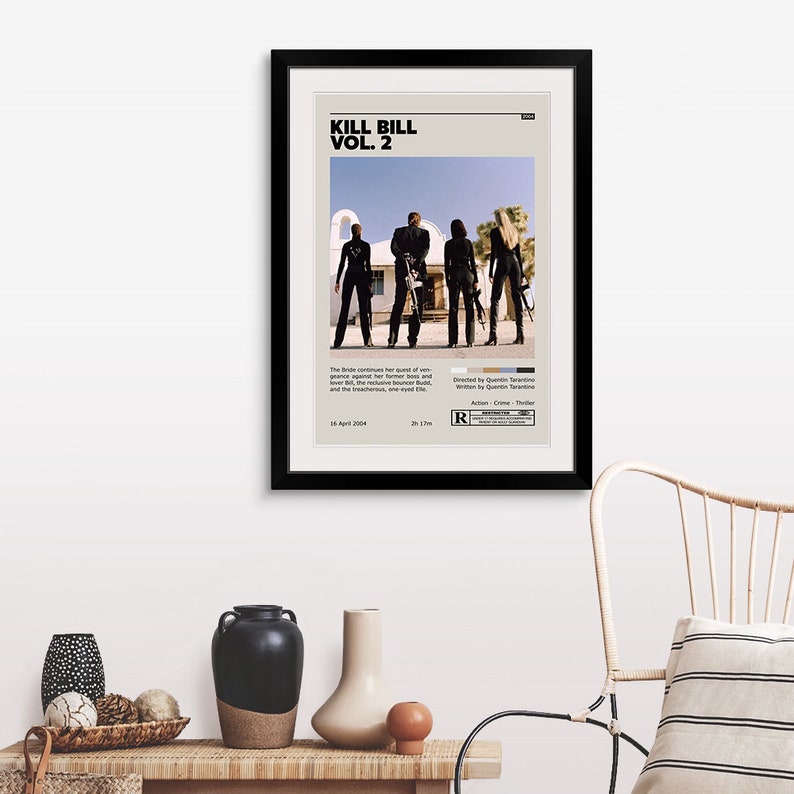 Kill Bill Vol 2 Retro Vintage Poster | Minimalist Movie Poster | Retro ...