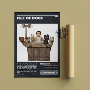 Isle Of Dogs Retro Vintage Poster | Minimalist Movie Poster | Retro Vintage Art Print | Wall Art | Home Decor