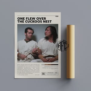 One Flew Over The Cuckoos Nest Retro Vintage Poster | Minimalistisches Film poster | Retro Vintage Kunstdruck | Wandbild | Home Dekor
