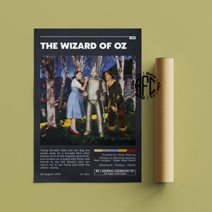 The Wizard Of Oz Retro Vintage Poster | Minimalist Movie Poster | Retro Vintage Art Print | Wall Art | Home Decor