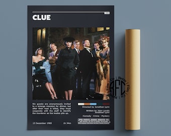Clue Retro Vintage Poster | Minimalist Movie Poster | Retro Vintage Art Print | Wall Art | Home Decor