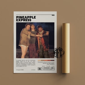 Pineapple Express Retro vintage Poster | Affiche de film minimaliste | Tirage d’art rétro vintage | Art mural | Décoration intérieure