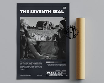 The Seventh Seal Retro Vintage Poster | Minimalist Movie Poster | Retro Vintage Art Print | Wall Art | Home Decor